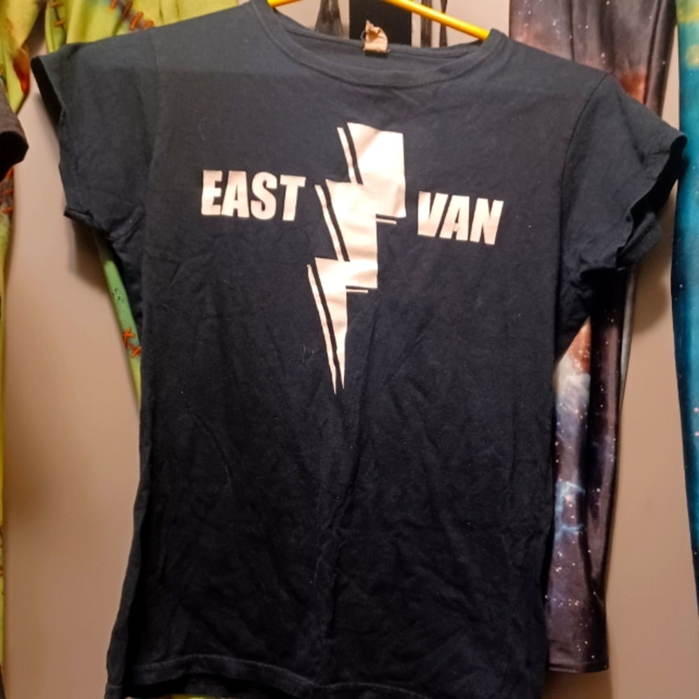 Represent EAST⚡️VAN - Women's Distressed Black T-Shirt - Small Med.⚡️